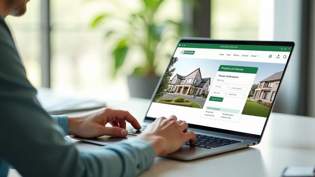 Interactive website interface with property listings and filters - real estate website builder