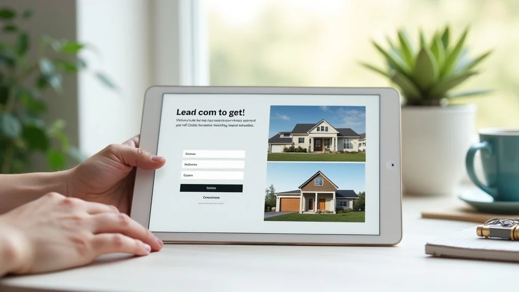 Modern real estate landing page for estate lead capture