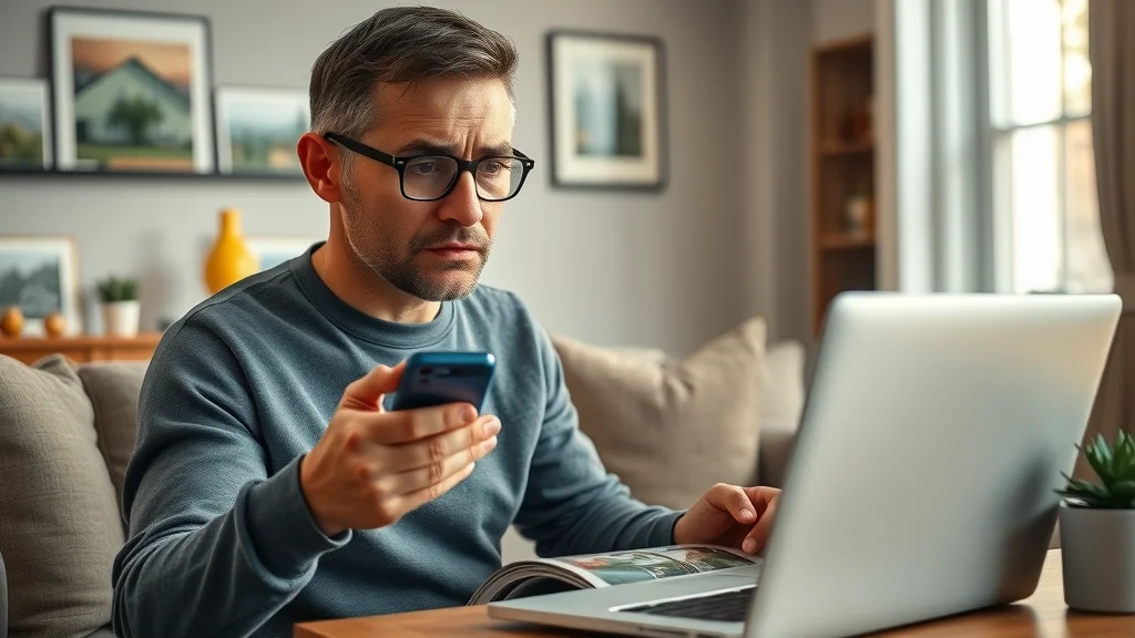 Frustrated user compares mobile and desktop versions of real estate website, highlighting responsive web design issues