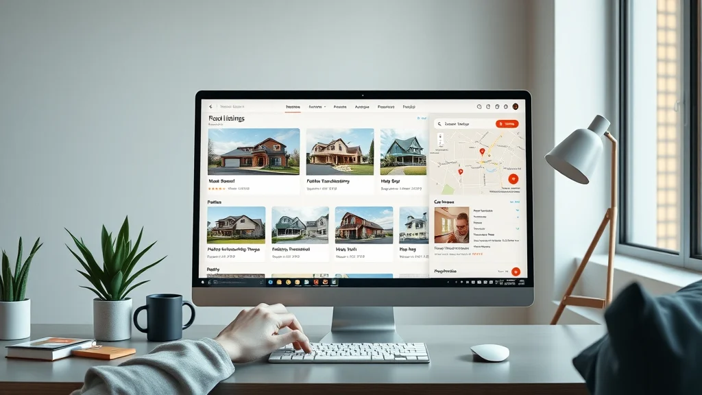 Detailed property listings page with organized layouts, interactive maps, modern workspace screenshot