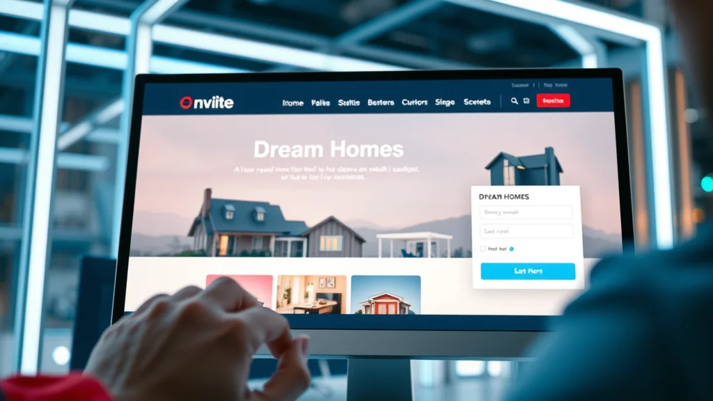 Modern real estate website homepage with prominent lead forms and agent call-to-action for seller leads