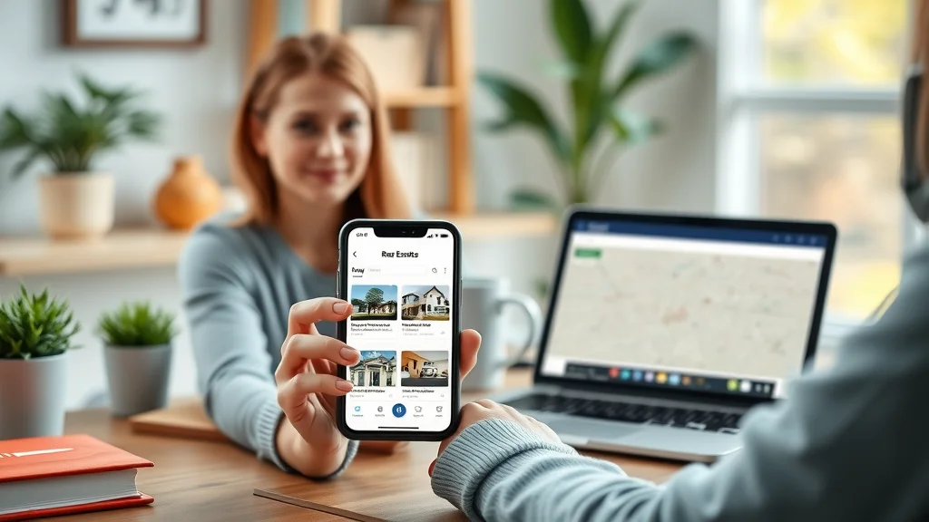 Elegant responsive estate website template for real estate web on phone and laptop